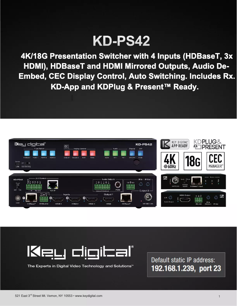 Image de la première page du manuel de l'appareil KD-PS42