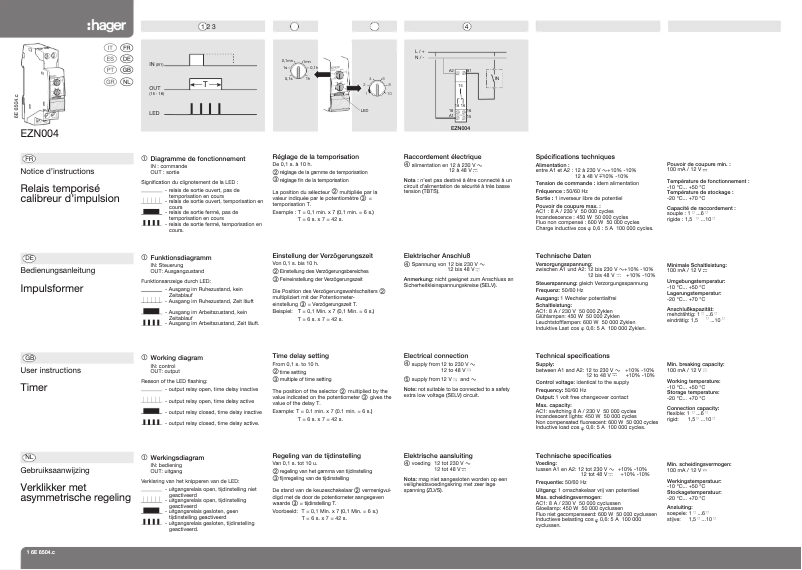 Image de la première page du manuel de l'appareil EZN004