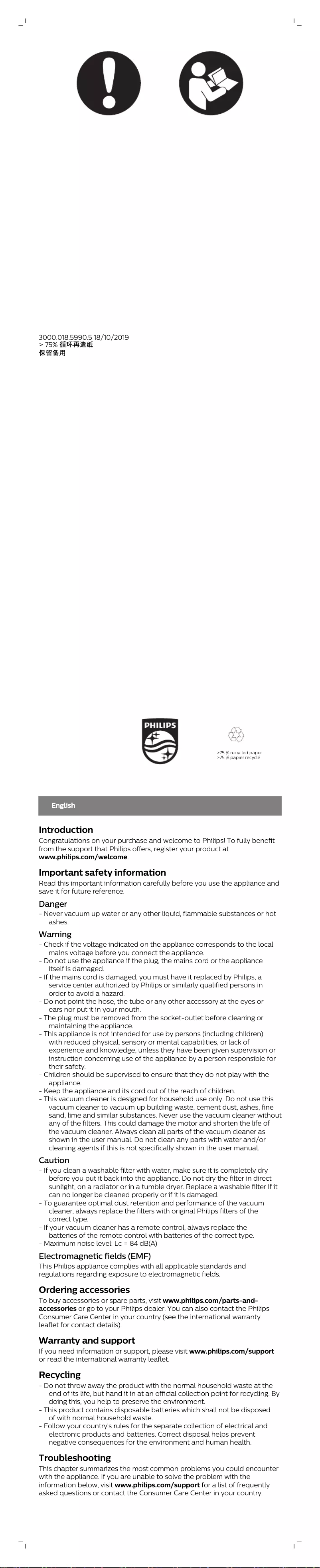 Página 1 del manual Manual de usuario Philips PowerPro Active FC9576