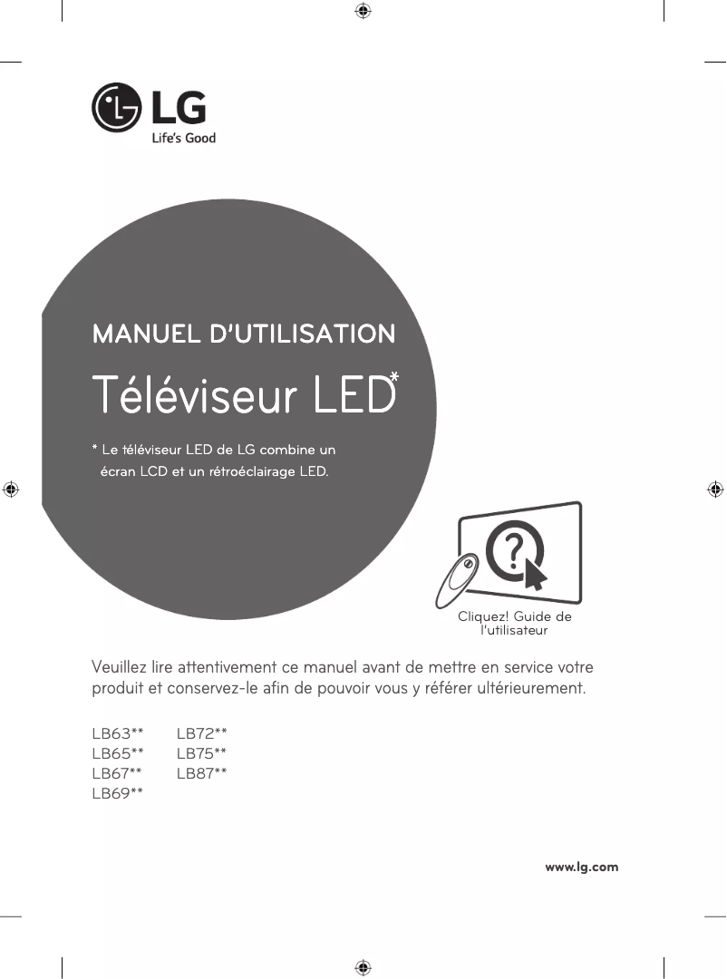 Image de la première page du manuel de l'appareil 65LB7200