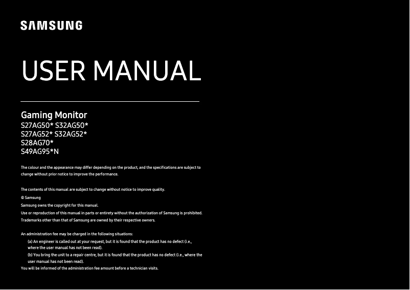 Page 1 de la notice Manuel utilisateur Samsung LS28AG700NUXEN