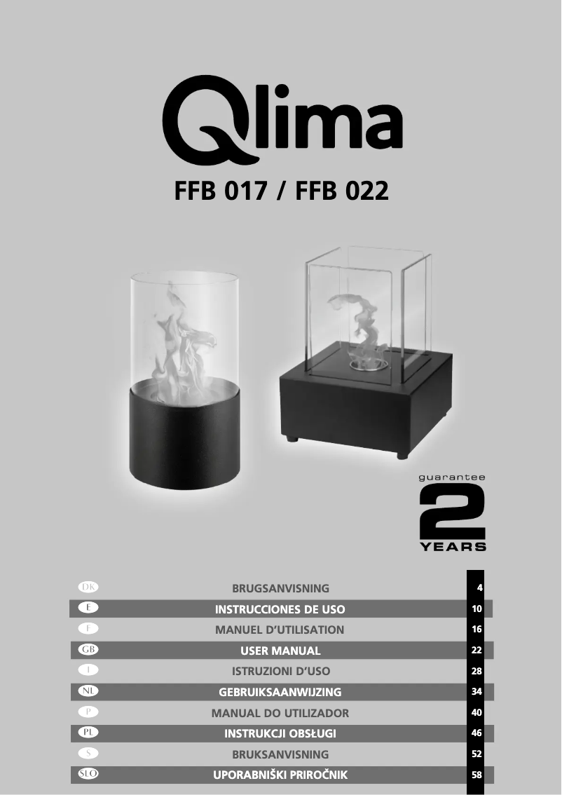 Página 1 del manual Manual de usuario Qlima FFB 022