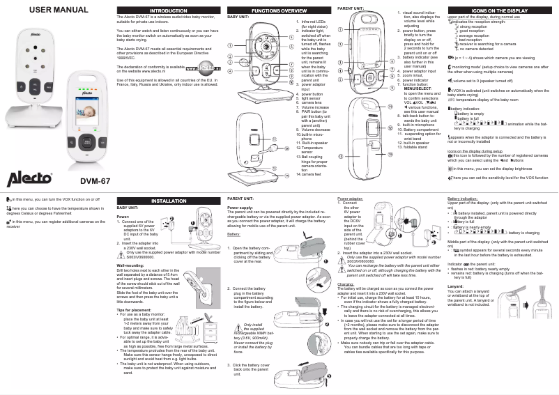 Image de la première page du manuel de l'appareil DVM-671