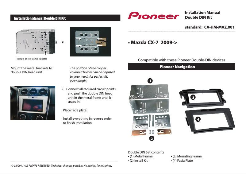 Page n°1 - Manuel utilisateur Pioneer CA-HM-MAZ.001