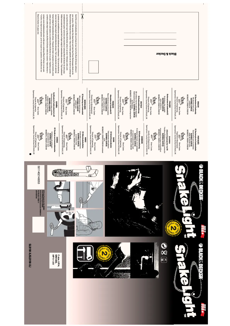 Page n°1 - Manuel utilisateur Black & Decker SnakeLight SLB1MQ