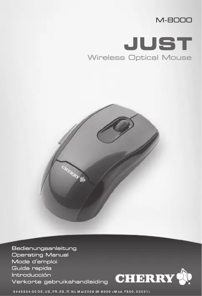 Page 1 de la notice Manuel utilisateur Cherry JUST M-8000
