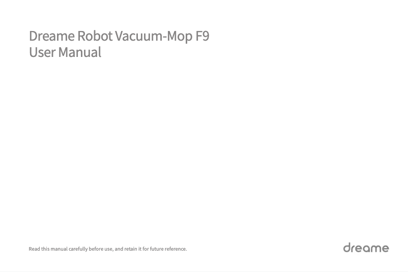 Page 1 de la notice Manuel utilisateur Dreame F9