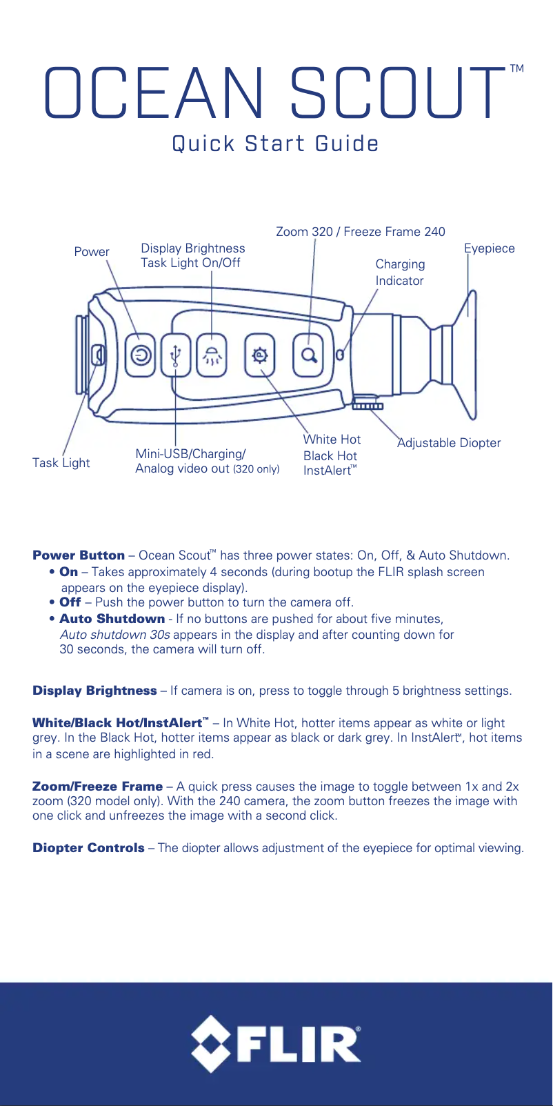 Page 1 de la notice Manuel utilisateur FLIR Ocean Scout 240