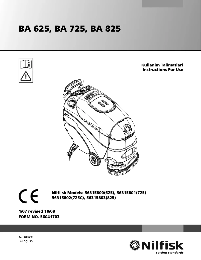 Imagen de la primera página del manual del dispositivo BA 825