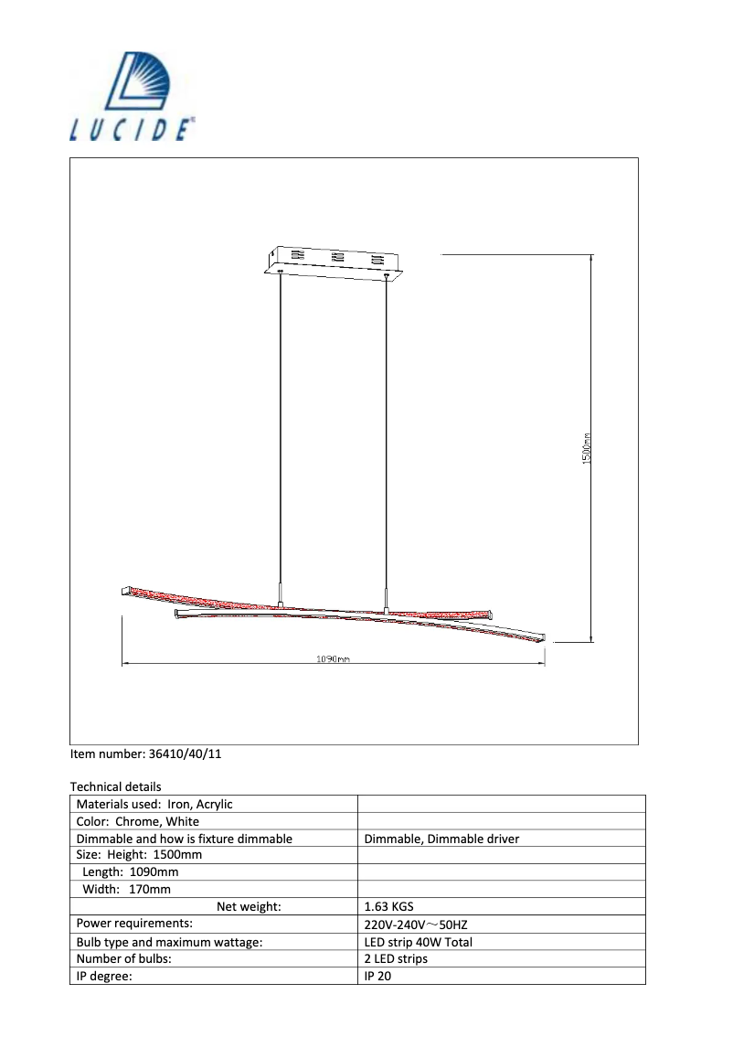 Page 1 de la notice Manuel utilisateur Lucide Dual LED