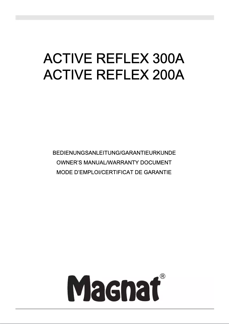 Image de la première page du manuel de l'appareil Active Reflex 300A