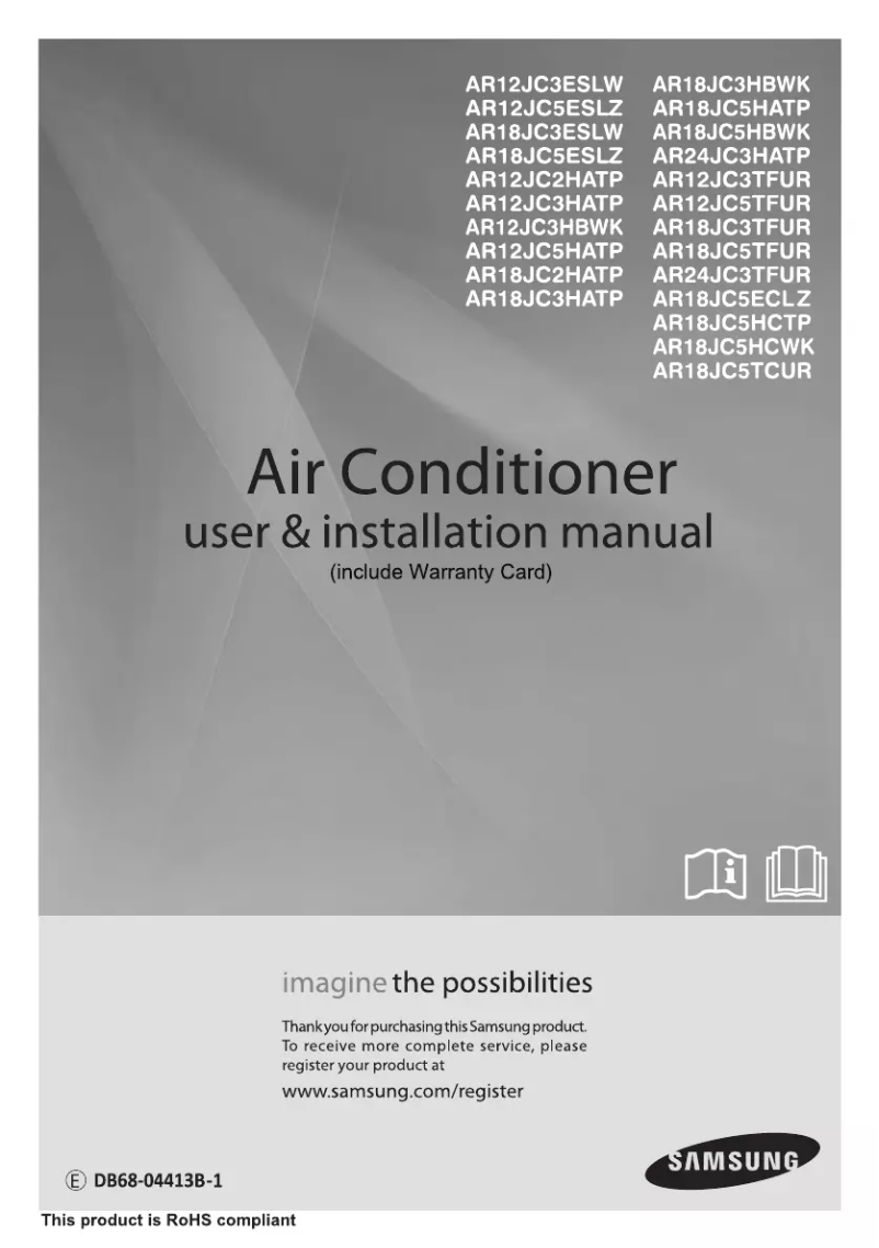 Page 1 de la notice Manuel utilisateur Samsung AR18JC5TFURNMD