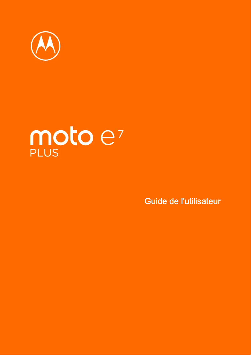 Image de la première page du manuel de l'appareil Moto E7 Plus