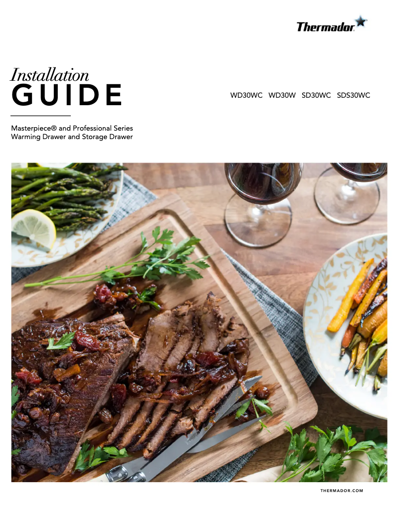Page n°1 - Guide d'installation Thermador WD30W
