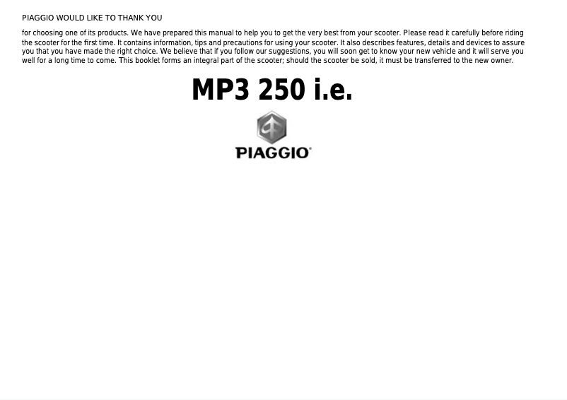 Image de la première page du manuel de l'appareil MP3 LT 250 i.e. (2007)