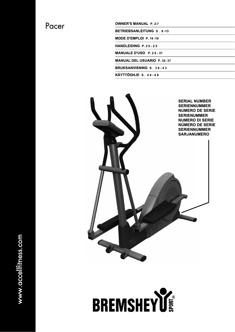 Image de la première page du manuel de l'appareil Orbit Pacer 16