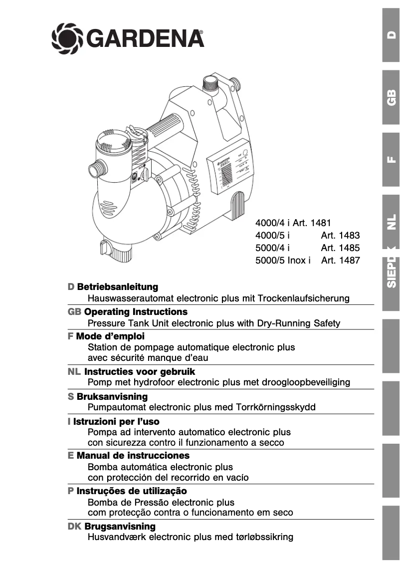 Image de la première page du manuel de l'appareil 4000/4
