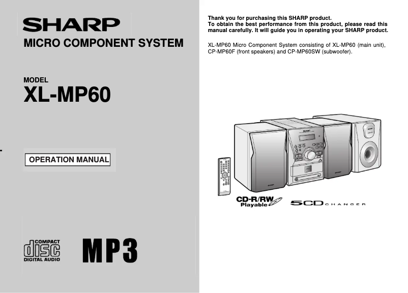 Página 1 del manual Manual de usuario Sharp XL-MP60