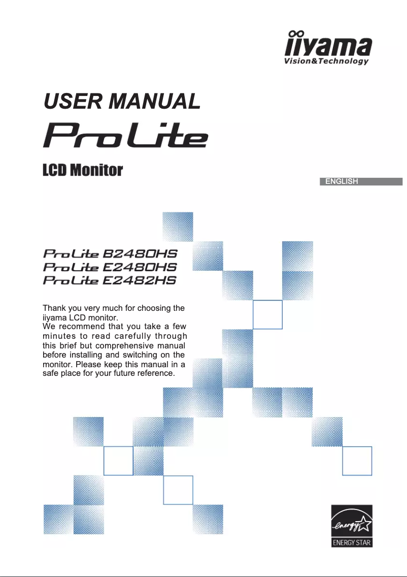 Page 1 de la notice Manuel utilisateur Iiyama ProLite E2482HS