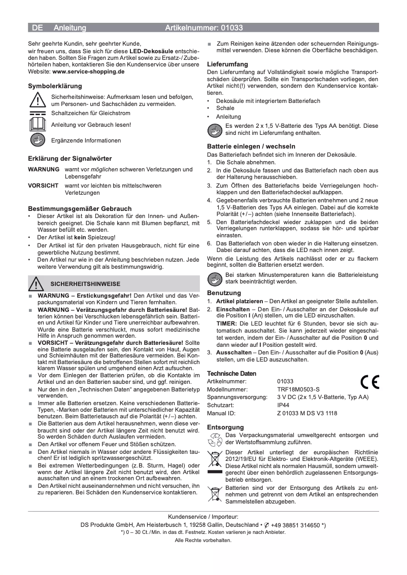 Image de la première page du manuel de l'appareil 01033