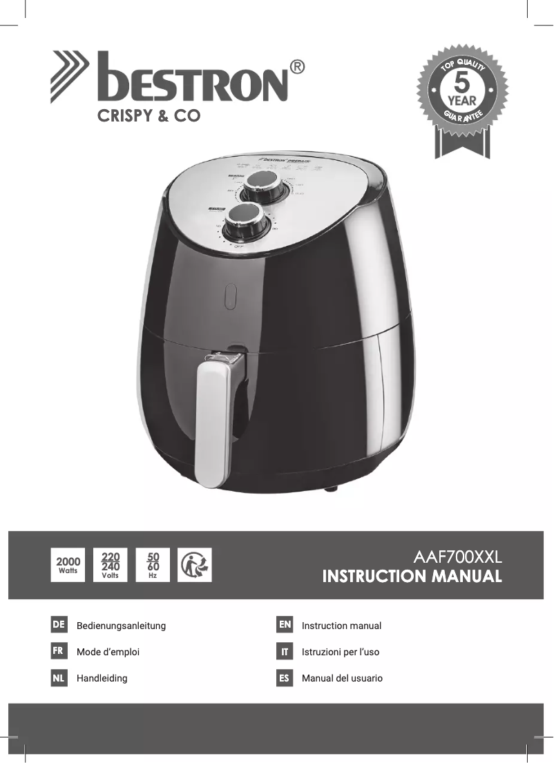 Imagen de la primera página del manual del dispositivo AAF700XXL