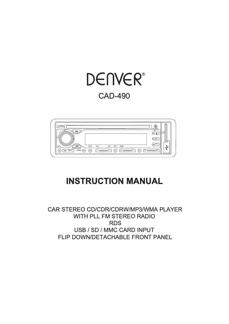 Página 1 del manual Manual de usuario Denver CAD-490