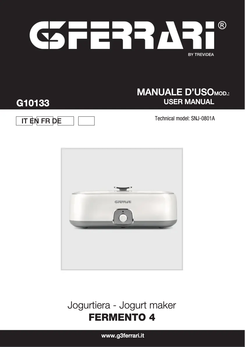 Page n°1 - Manuel utilisateur G3 Ferrari Fermento 4 G10133