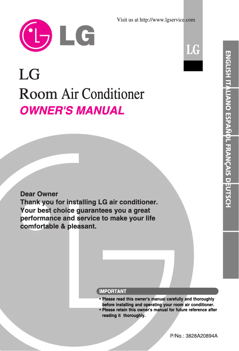 Page 1 of the manual User Manual LG A12AHU
