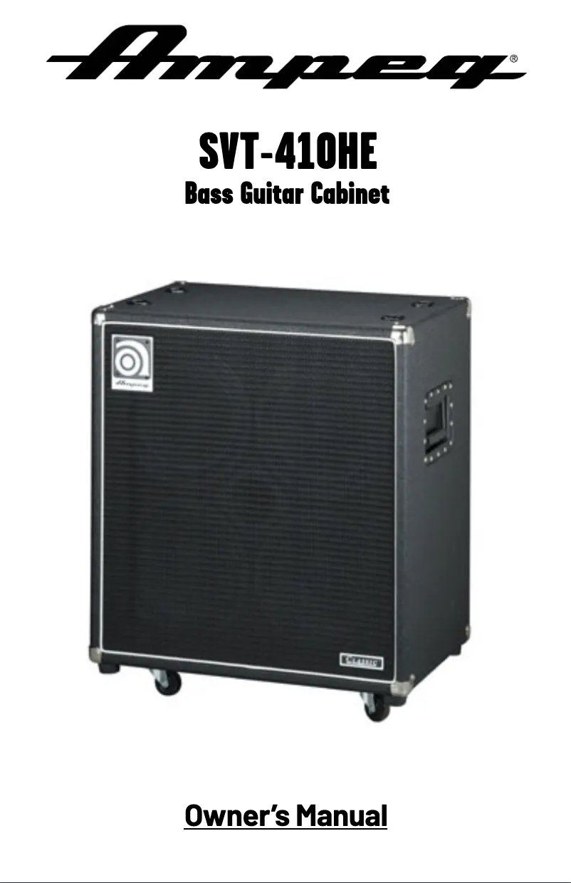 Página 1 del manual Manual de usuario Ampeg SVT-410HE