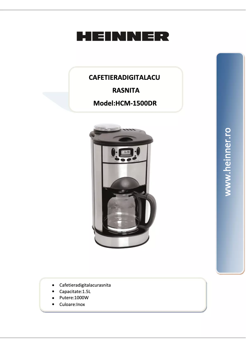 Image de la première page du manuel de l'appareil HCM-1500DR