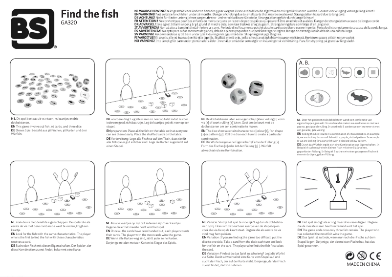 Page n°1 - Manuel utilisateur BS Find the fish GA320