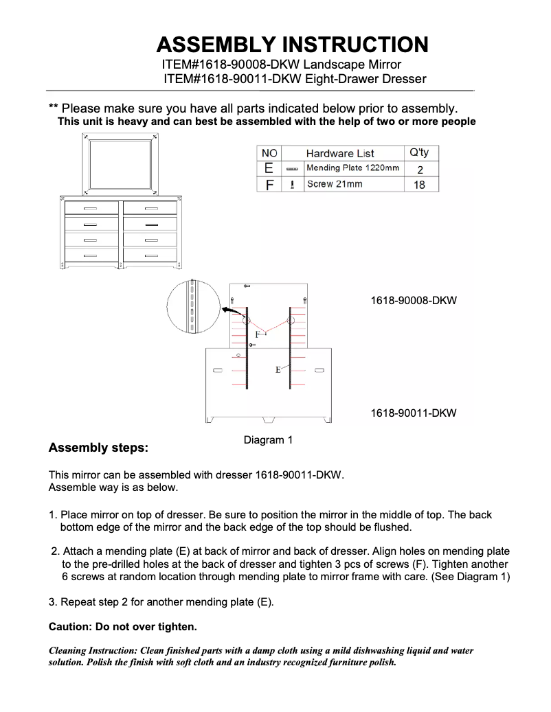 Page 1 de la notice Manuel utilisateur Hooker 1618-90008-DKW
