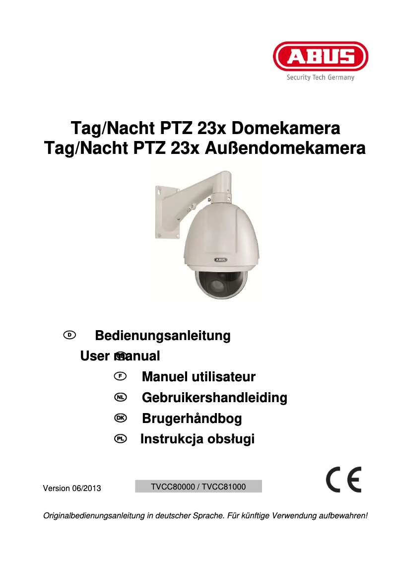 Page n°1 - Manuel utilisateur Abus TVCC81000