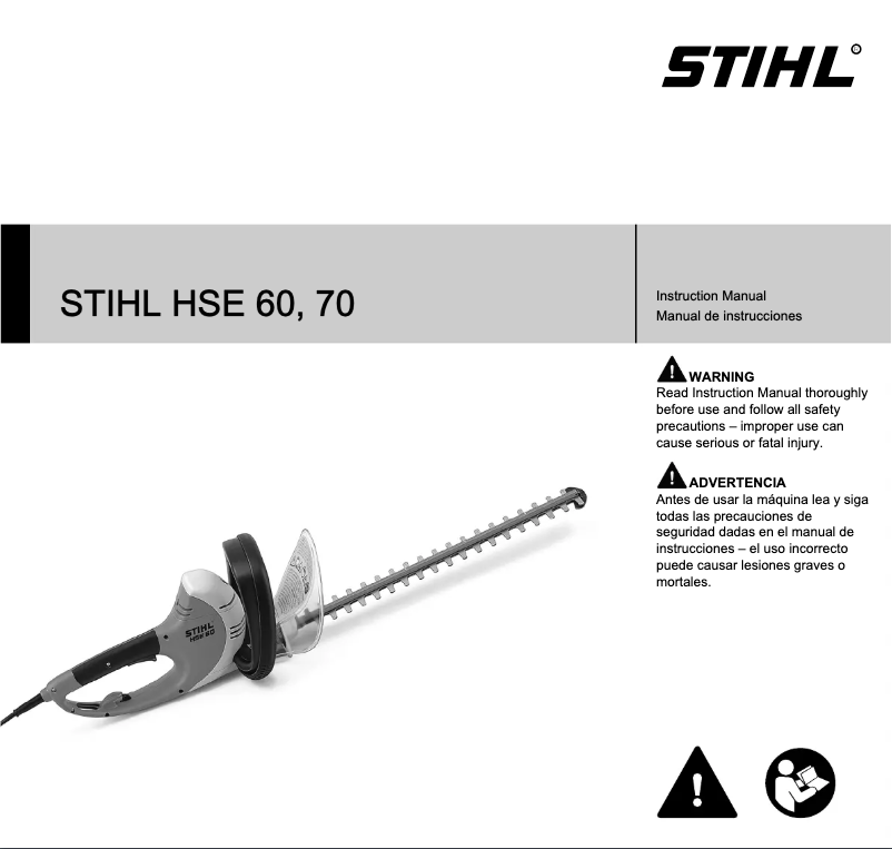 Page 1 de la notice Manuel utilisateur Stihl HSE 60
