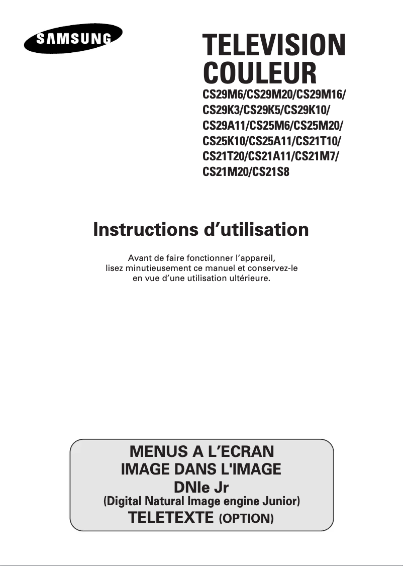 Page 1 de la notice Manuel utilisateur Samsung CS-29M6PQ