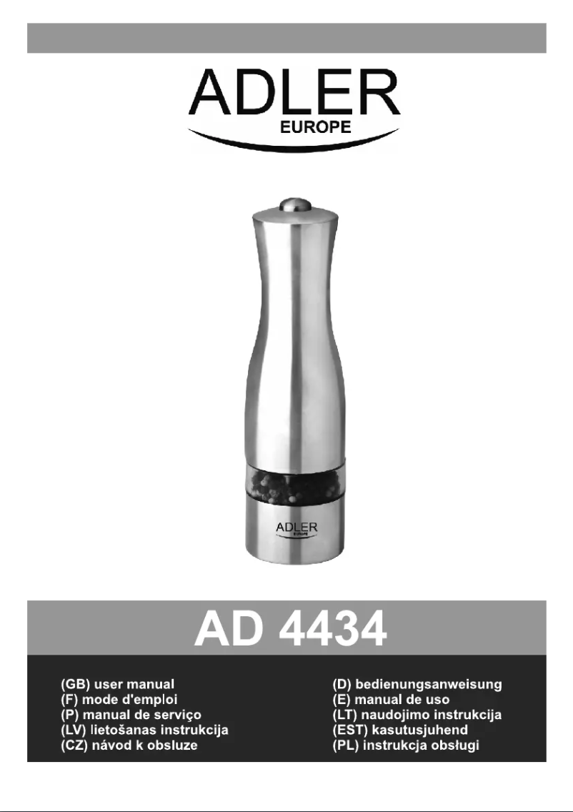 Image de la première page du manuel de l'appareil AD 4434