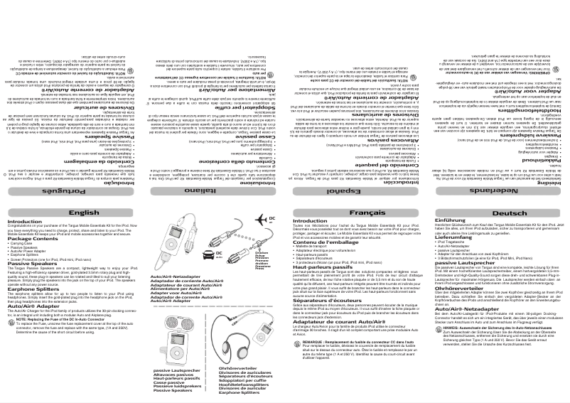 Page 1 de la notice Manuel utilisateur Targus ABE02EU