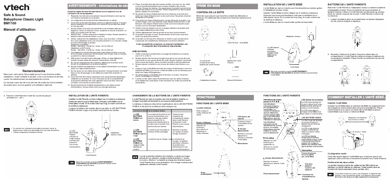 Page 1 de la notice Manuel utilisateur Vtech Safe & Sound BM1100