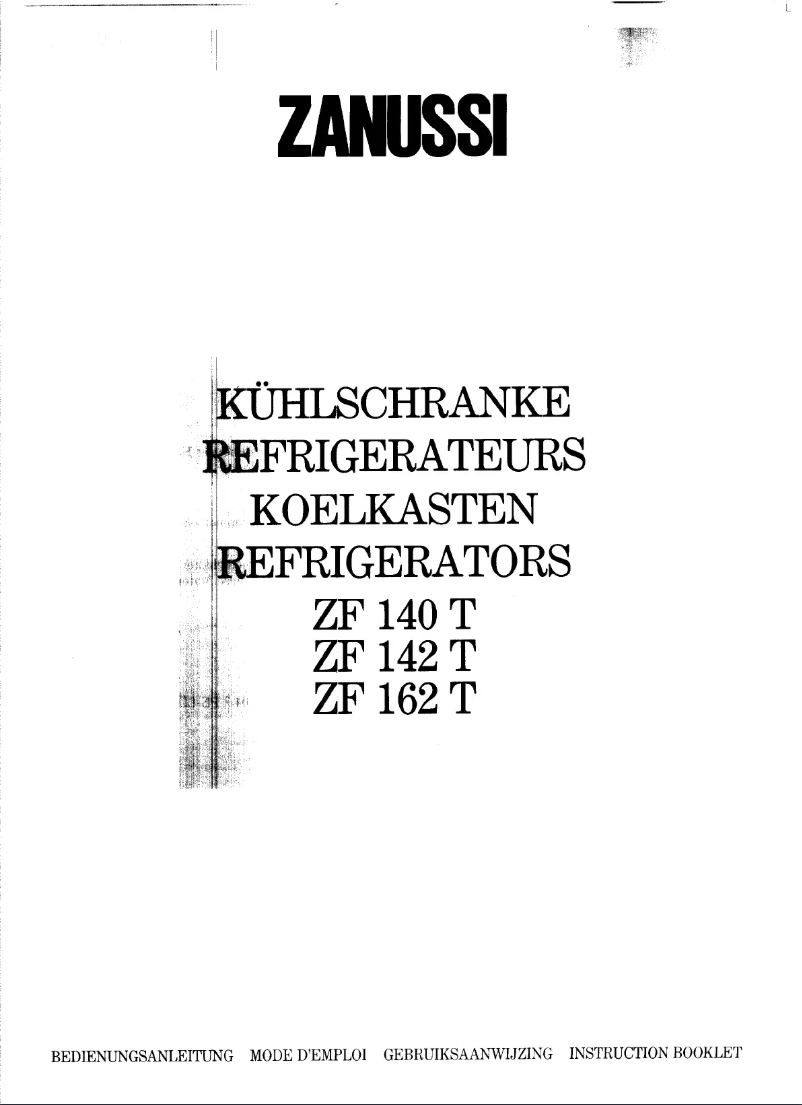 Page n°1 - Manuel utilisateur Zanussi-Electrolux ZF 140 T