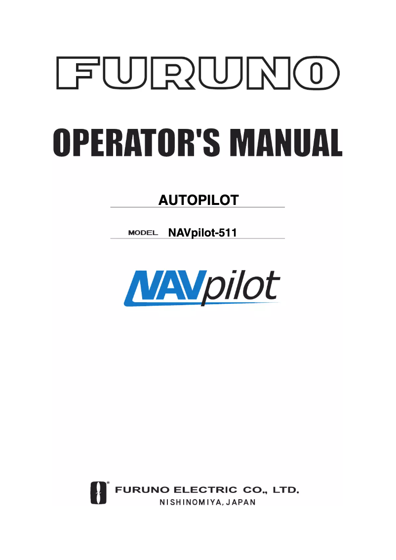 Page n°1 - Manuel utilisateur Furuno NAVpilot-511