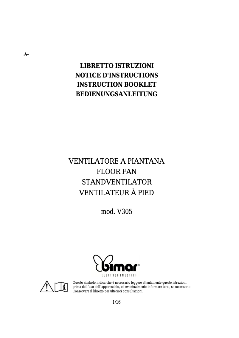 Image de la première page du manuel de l'appareil V305