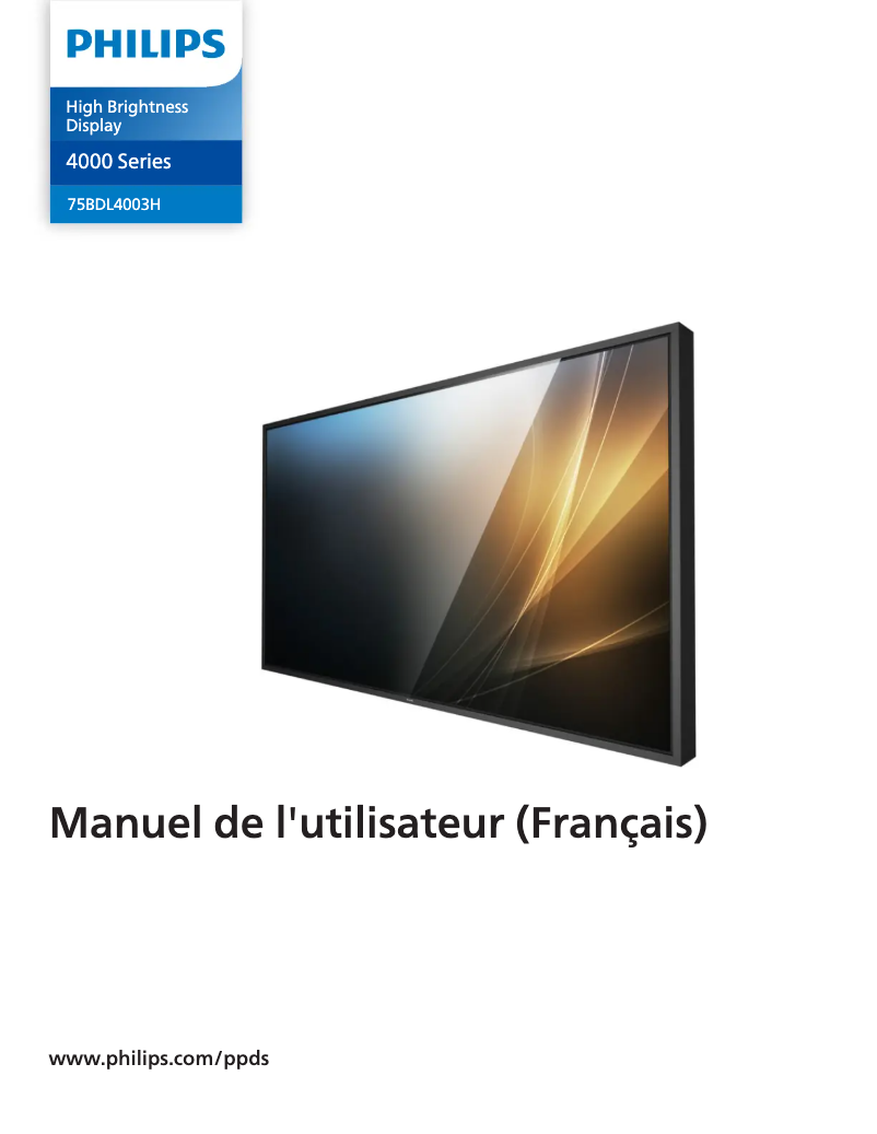 Page n°1 - Manuel utilisateur Philips 75BDL4003H