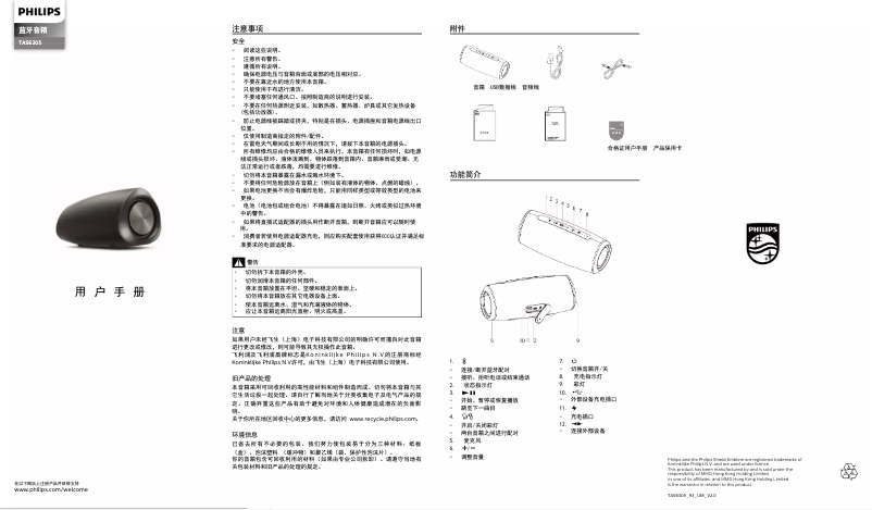 Page 1 de la notice Guide de démarrage rapide Philips 6000 series TAS6305