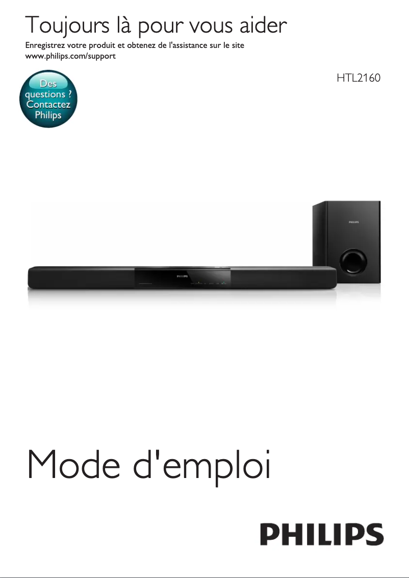 Page 1 of the manual User Manual Philips HTL2160T