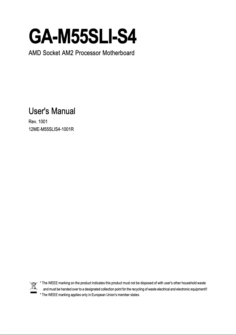 Image de la première page du manuel de l'appareil GA-M55SLI-S4