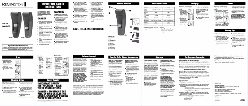 Página 1 del manual Manual de usuario Remington PF7300A