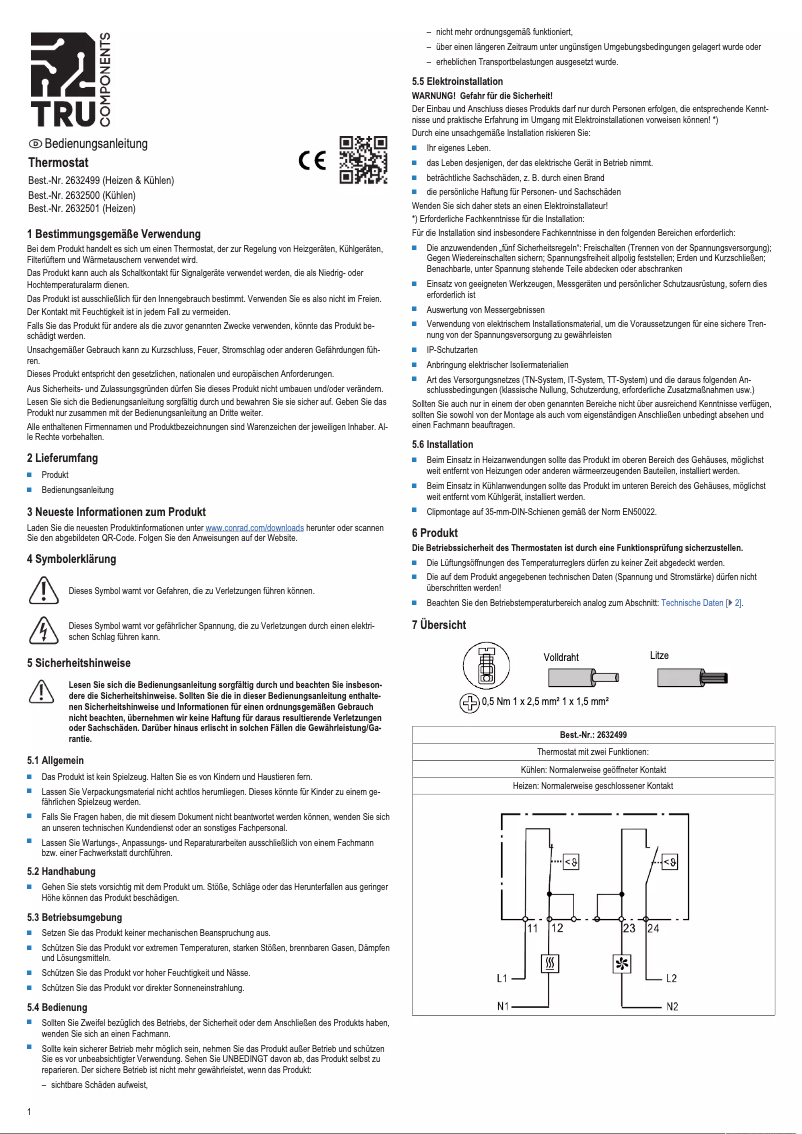 Page n°1 - Manuel utilisateur Tru Components TC-FKO011NC