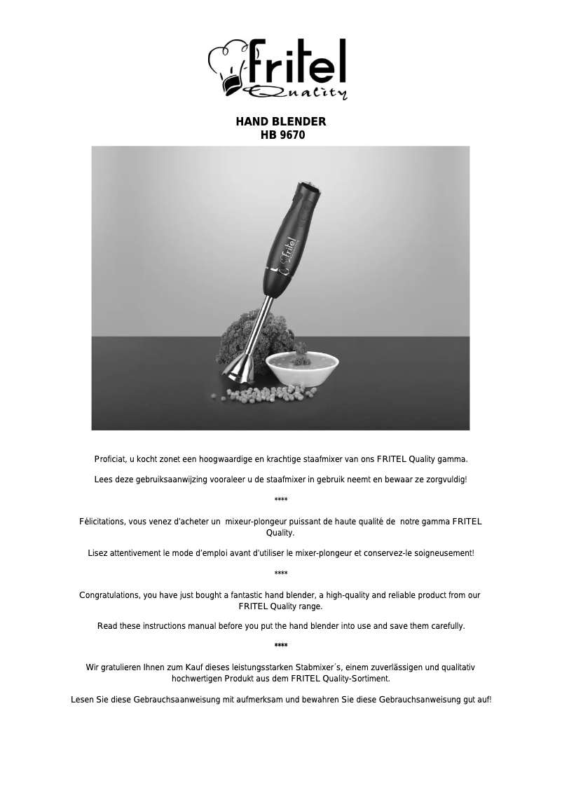 Image de la première page du manuel de l'appareil HB 9670