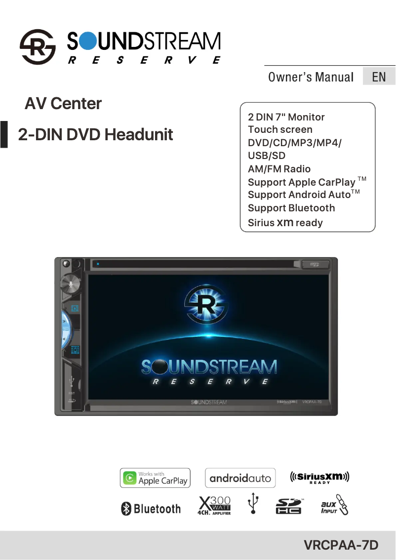 Página 1 del manual Manual de usuario Soundstream Reserve VRCPAA-7DR
