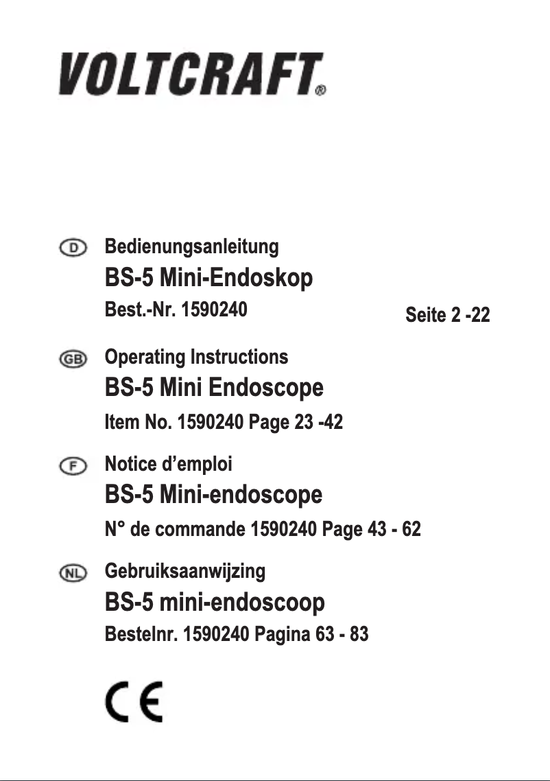 Page n°1 - Manuel utilisateur Voltcraft BS-5
